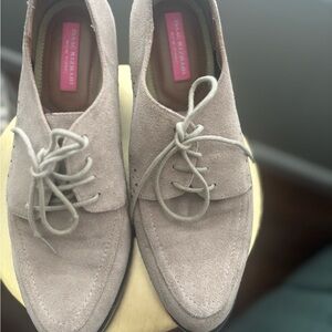 Isaac Mizrahi Taupe Suede Oxfords